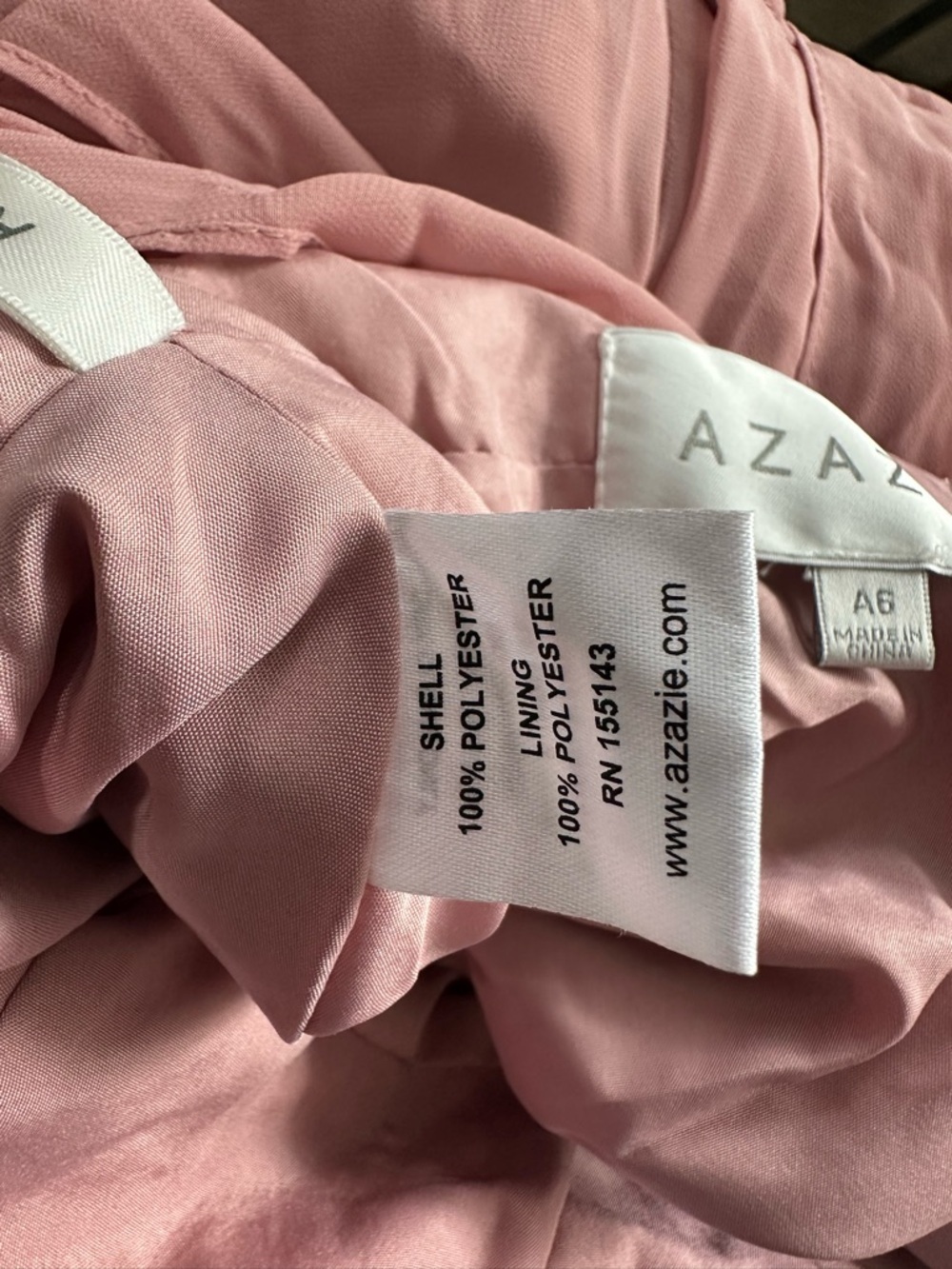 Azazie Kora Dress A6 Dusty Rose Chiffon Bridesmaid A-Line Formal Wedding - Picture 14 of 15